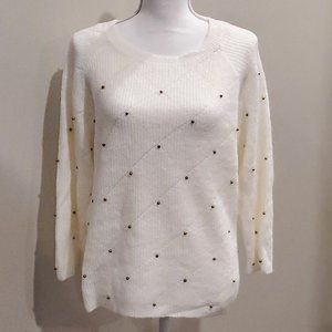 Ivory beaded pullover
